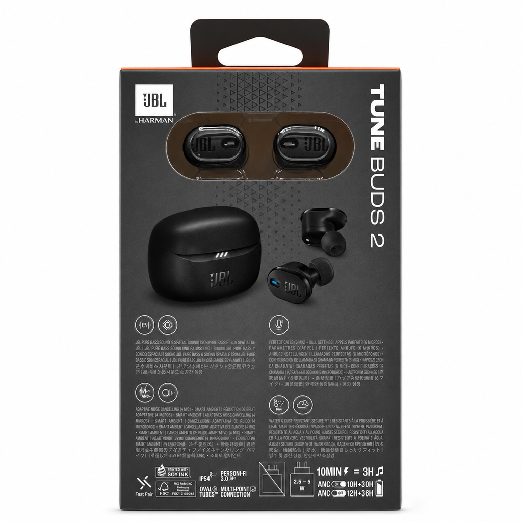 JBL Tune Buds 2 True Wireless In-Ear-Kopfhörer mit ANC – Schwarz