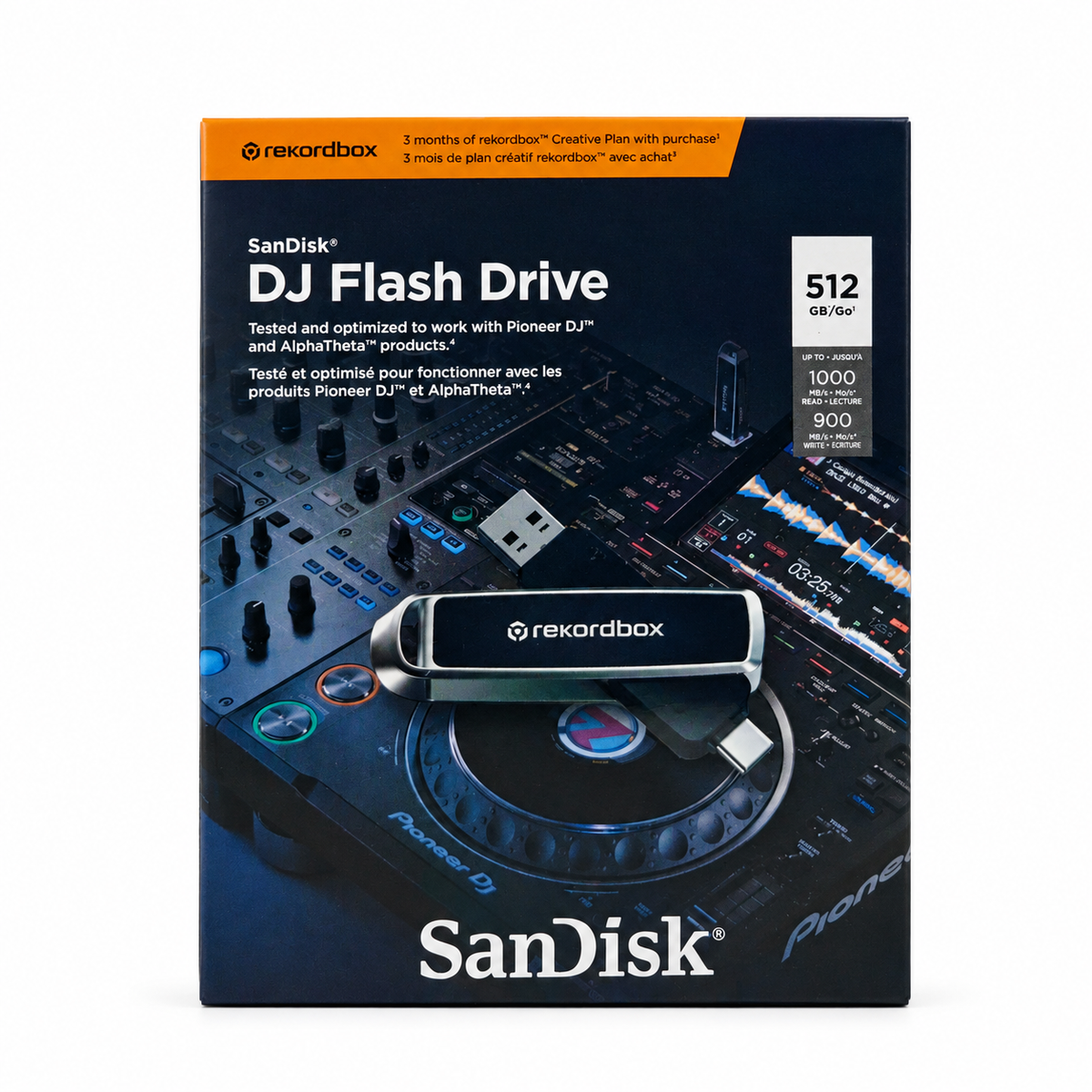 SanDisk DJ Flash Drive 512 GB USB-Stick mit USB-C und USB-A