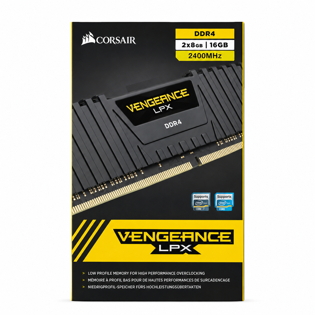 Corsair Vengeance LPX 16GB (2x8GB) DDR4-2400 CL16 Arbeitsspeicher-Kit – Schwarz